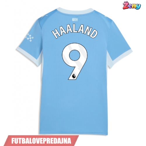 Lacne Ženy Futbalové dres Manchester City Erling Haaland #9 2026-27 Krátky Rukáv - Domáci